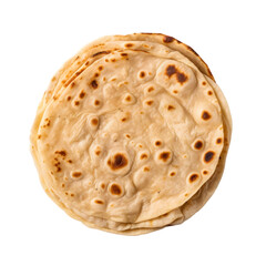 Top View Paratha on transparent background PNG image