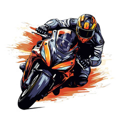 moto gp image desigen with PNG transparent background. vector style moto gp illustration design for stickers,t-shirts and others, generative ai