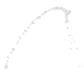 Shape form throw of Water splashes into Line water in air and stop motion freeze shot. Shape form Water for clear texture graphic resource elements, black background isolated