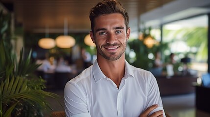 Obraz premium Portrait of a handsome young man smiling