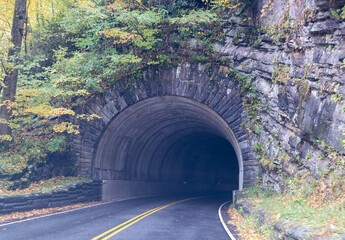 Fototapeta na wymiar driving through the tunnel