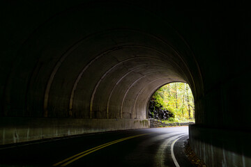 driving through the tunnel