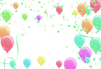 Obraz na płótnie Canvas Glossy Happy Birthday Balloons Background Vector Illustration eps10