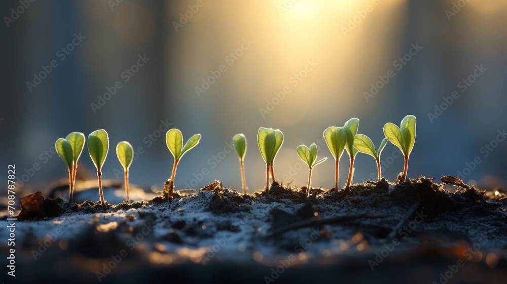 Poster natures rebirth: a captivating journey through the enchanting transformation of a sprout - ai genera