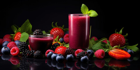 An assortment of fresh berry juices, illustrating the vibrant diversity of nature's bounty