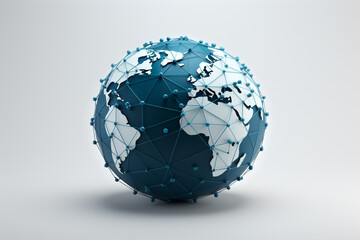 A minimalist globe surrounded by interconnected lines, representing a global business network with simplicity and clarity.