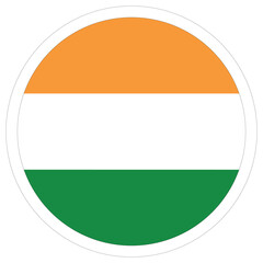 India flag in circle. Flag of India