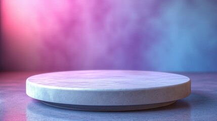 Podium in the background. Studio podium for product advertising. Stage stand. Blank podium. Display platform