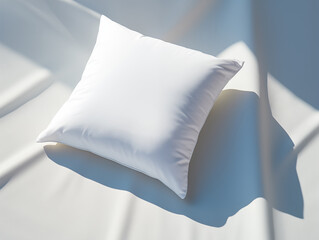 square pillow mockup, white sofa cushion