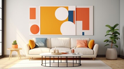 Modern monochromatic living room interior design 