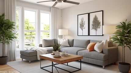 Naklejka na ściany i meble Modern living room elegant interior design 