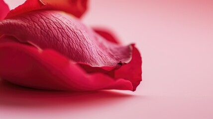 Close-up of a rose petal on a pink background