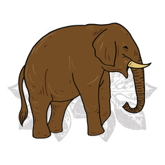 Elephant hand drawing illustration vector