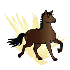 Horse hand drawing illustration vector