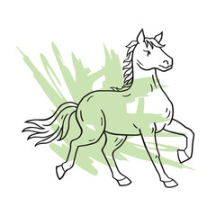 Horse hand drawing illustration vector