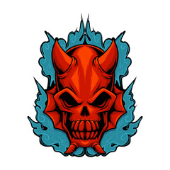 Red Skull T-Shirt Printing Design Apparel