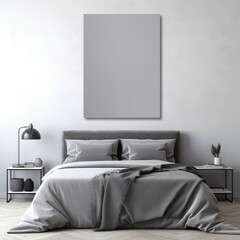 Bedroom With Bed, Nightstands, and Wall Painting