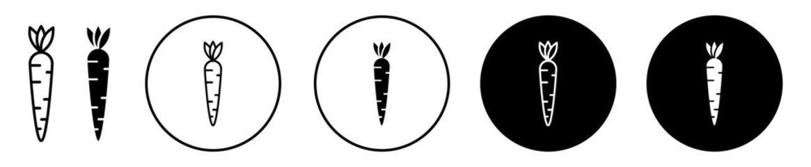 Carrot flat line icon set. Carrot Thin line illustration vector