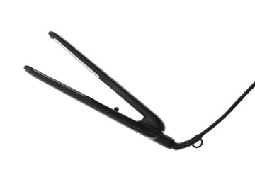 Flat iron isolated on white. Hair styling device