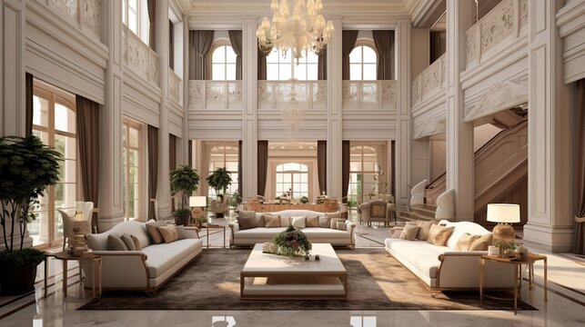 Elegant modern living room interior design 