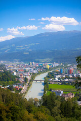 Naklejka na ściany i meble Innsbruck City River View