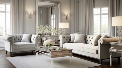Scandinavian sophistication, interior style of modern living room 