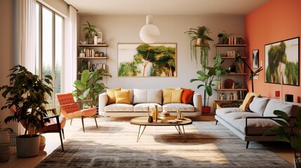 Fototapeta na wymiar Modern sophisticated living room interior 