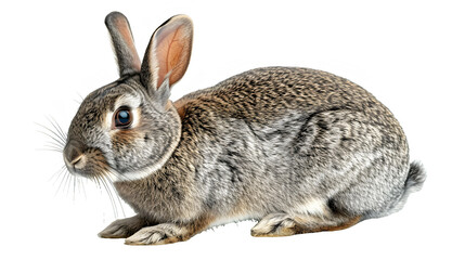 Obraz premium Soft Elegance: Fluffy Rabbit with Detailed Fur on Transparent Background