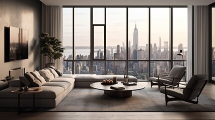 Modern living room interior design inspired by elegant color palette 