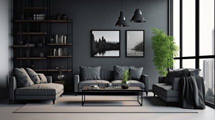 Modern living room interior design 