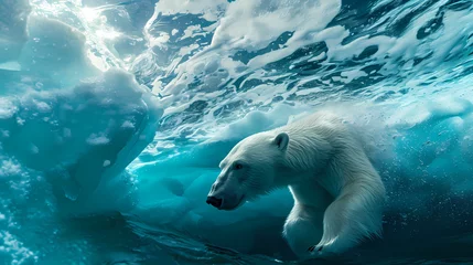 Schilderijen op glas Beneath the ice bear © Asep