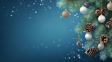 Fantastic christmas background in blue tones