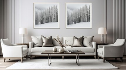 Exquisite interior of modern living room