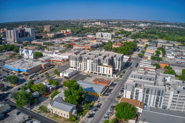 Aerial View of the College Town of San Marco, Texas - obrazy, fototapety, plakaty