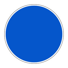 Panneau d'obligation.  Rond bleu vierge.