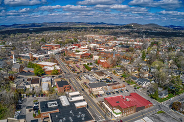 Fototapeta na wymiar Aerial View of Franklin, Tennessee during Spring