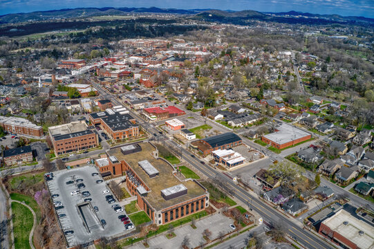 Aerial View of Franklin, Tennessee during Spring
