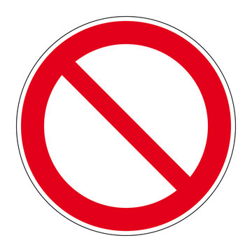 Panneau interdiction g&eacute;n&eacute;rale et contour noir