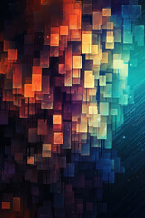 Abstract Light Blue Futuristic Design: Glowing Neon Geometric Grid