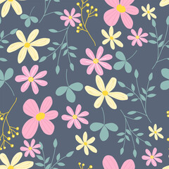 Cute Pink and Yellow Flower Pattern