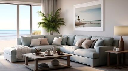 Modern living room interior inspired by scandinavian elegance 