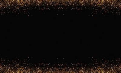 gold glitter rectangle luxury color frame border black background