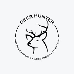 Deer Logo Template Vector. Deer Outdoor gear Logo Illustration Vector
