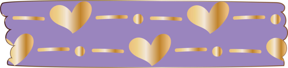 Heart washi tape on transparent background.