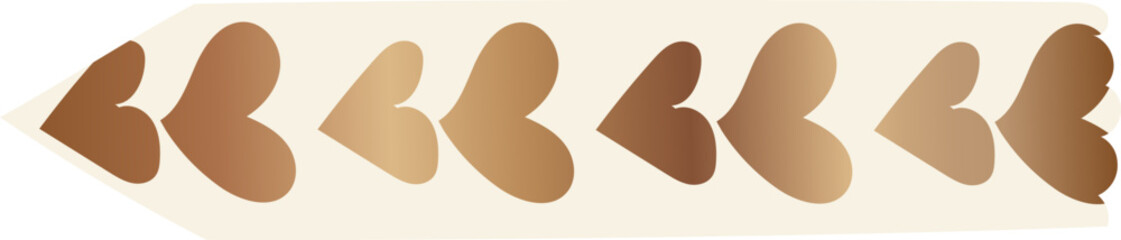 Heart washi tape on transparent background.