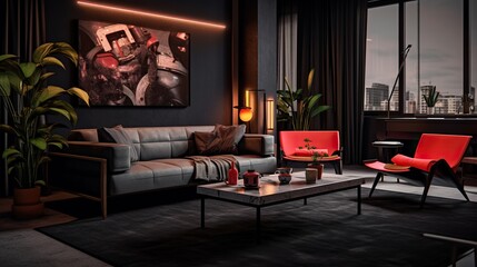 Modern elegant living room interior style 