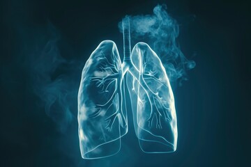 Photo illustration of lungs with smoke