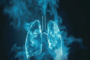 Photo illustration of lungs with smoke