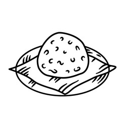 Rice Angkringan lines style Vector Illustration 