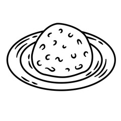 Rice Angkringan lines style Vector Illustration 